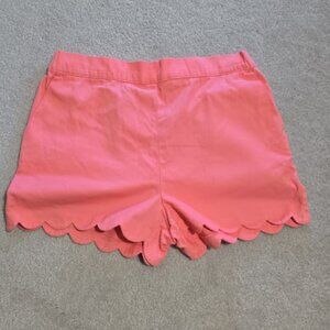 🌸 J.Crew‎ Factory Girls’ Scallop-Hem Pull-On Shorts - Coral Pink 🌸